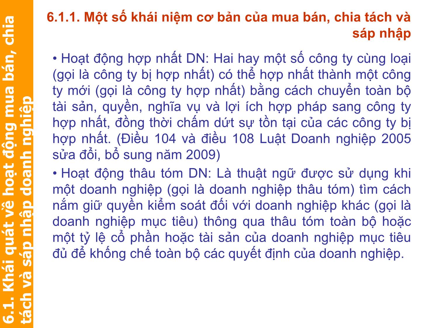 Bài giảng Định giá và chuyển nhượng thương hiệu - Chương 6: Quản trị tài sản thương hiệu trong mua bán, chia tách và sáp nhập doanh nghiệp trang 3