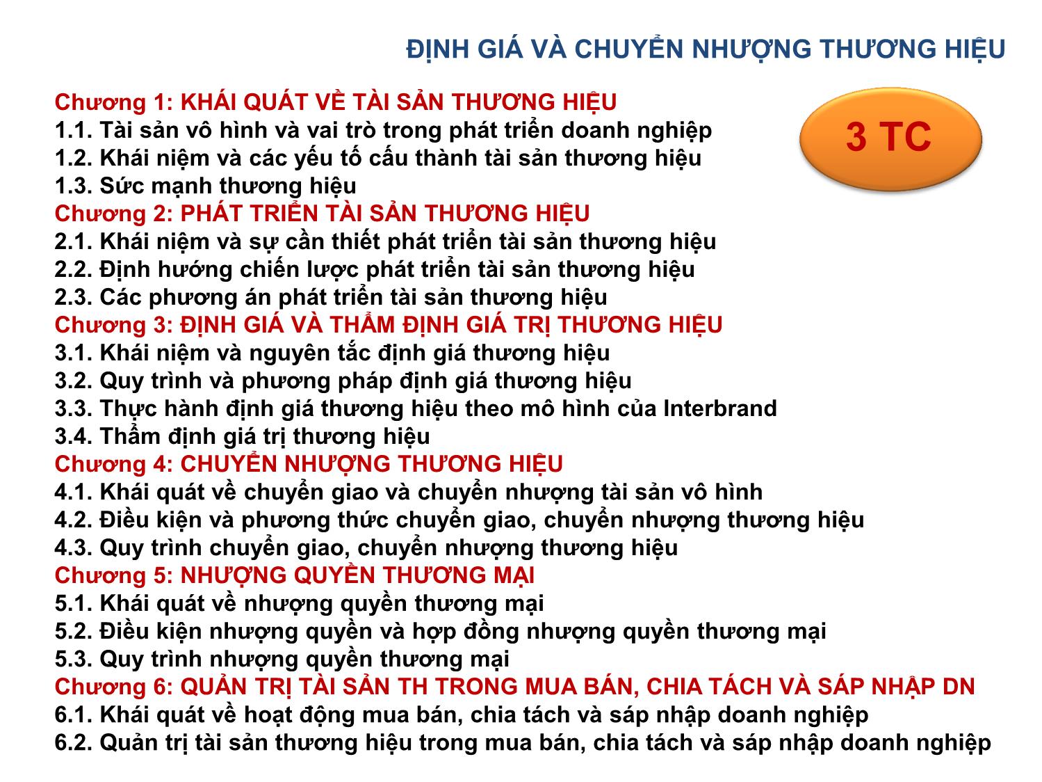 Bài giảng Định giá và chuyển nhượng thương hiệu - Chương 1: Định giá và chuyển nhượng thương hiệu trang 3