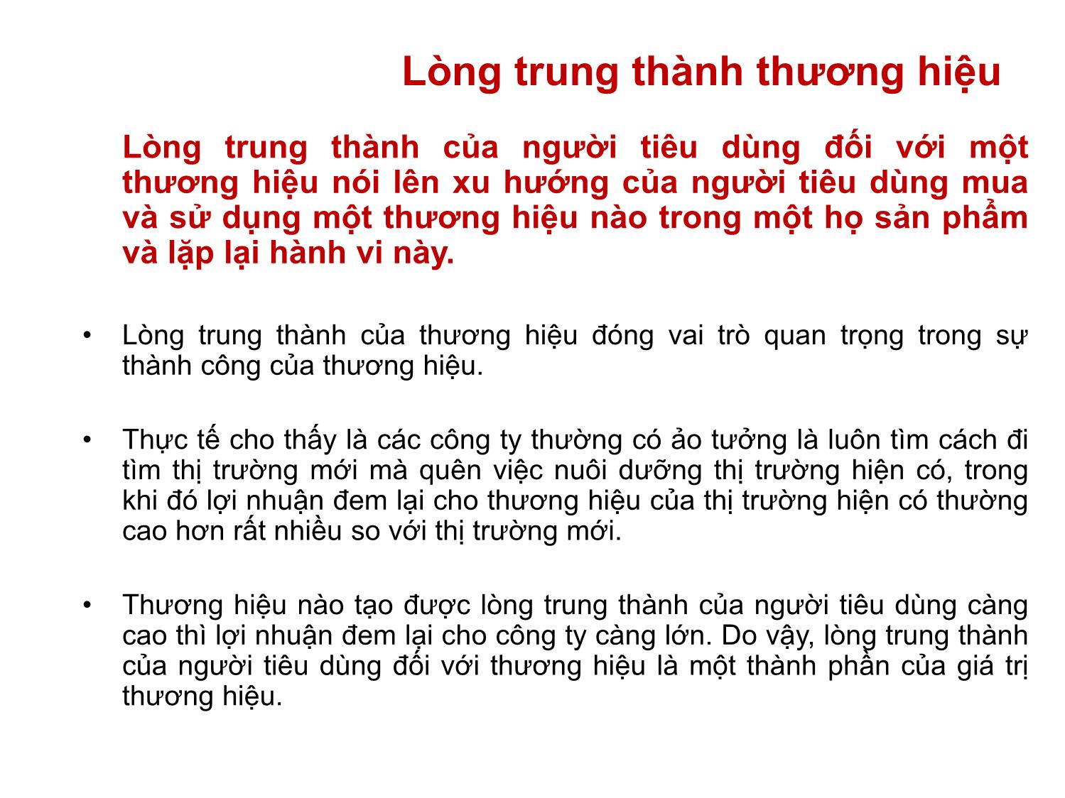 Bài giảng Định giá và chuyển nhượng thương hiệu - Chương 3: Phát triển tài sản thương hiệu trang 9