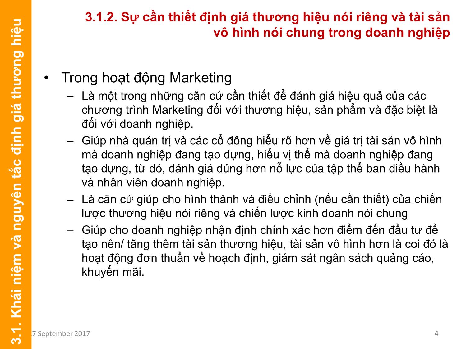 Bài giảng Định giá và chuyển nhượng thương hiệu - Chương 3: Định giá và thẩm định giá trị thương hiệu trang 4