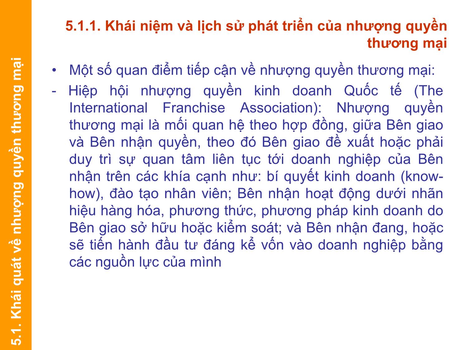 Bài giảng Định giá và chuyển nhượng thương hiệu - Chương 5: Nhượng quyền thương mại trang 2