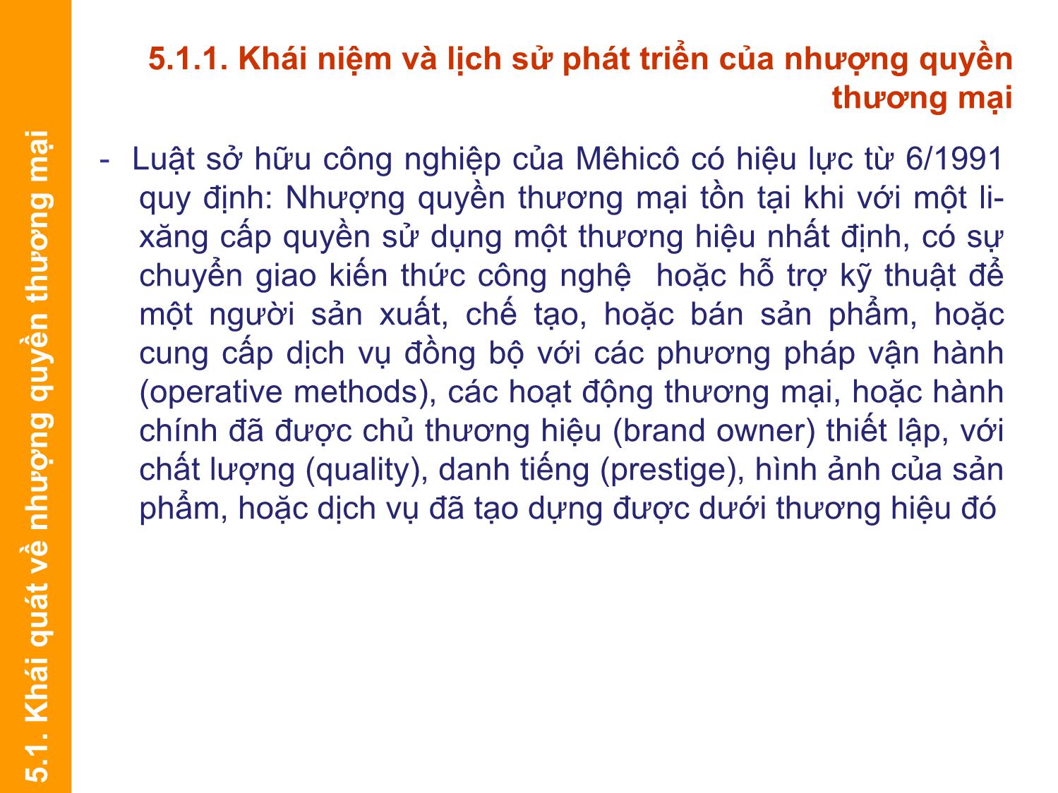 Bài giảng Định giá và chuyển nhượng thương hiệu - Chương 5: Nhượng quyền thương mại trang 5