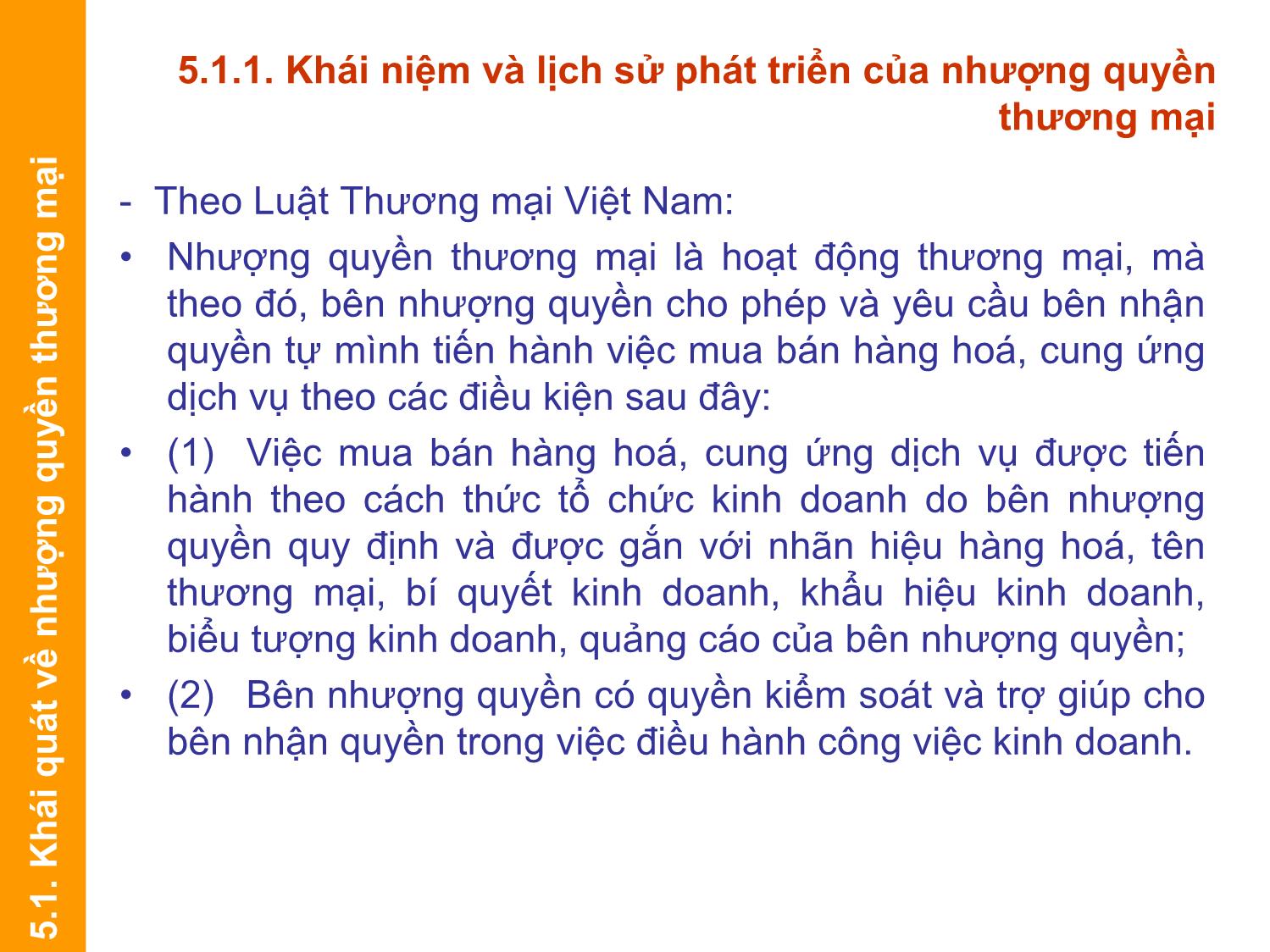 Bài giảng Định giá và chuyển nhượng thương hiệu - Chương 5: Nhượng quyền thương mại trang 6