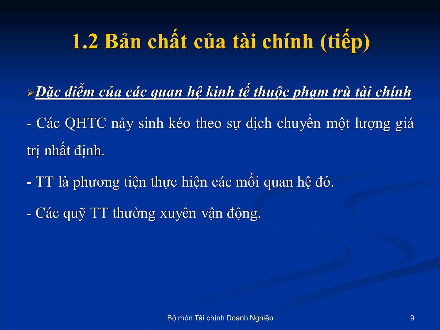 Bài giảng Nhập môn tài chính tiền tệ - Chương 1: Những vấn đề cơ bản về tài chính trang 9