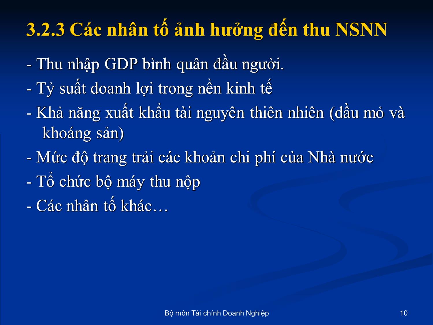 Bài giảng Nhập môn tài chính tiền tệ - Chương 3: Ngân sách nhà nước trang 10