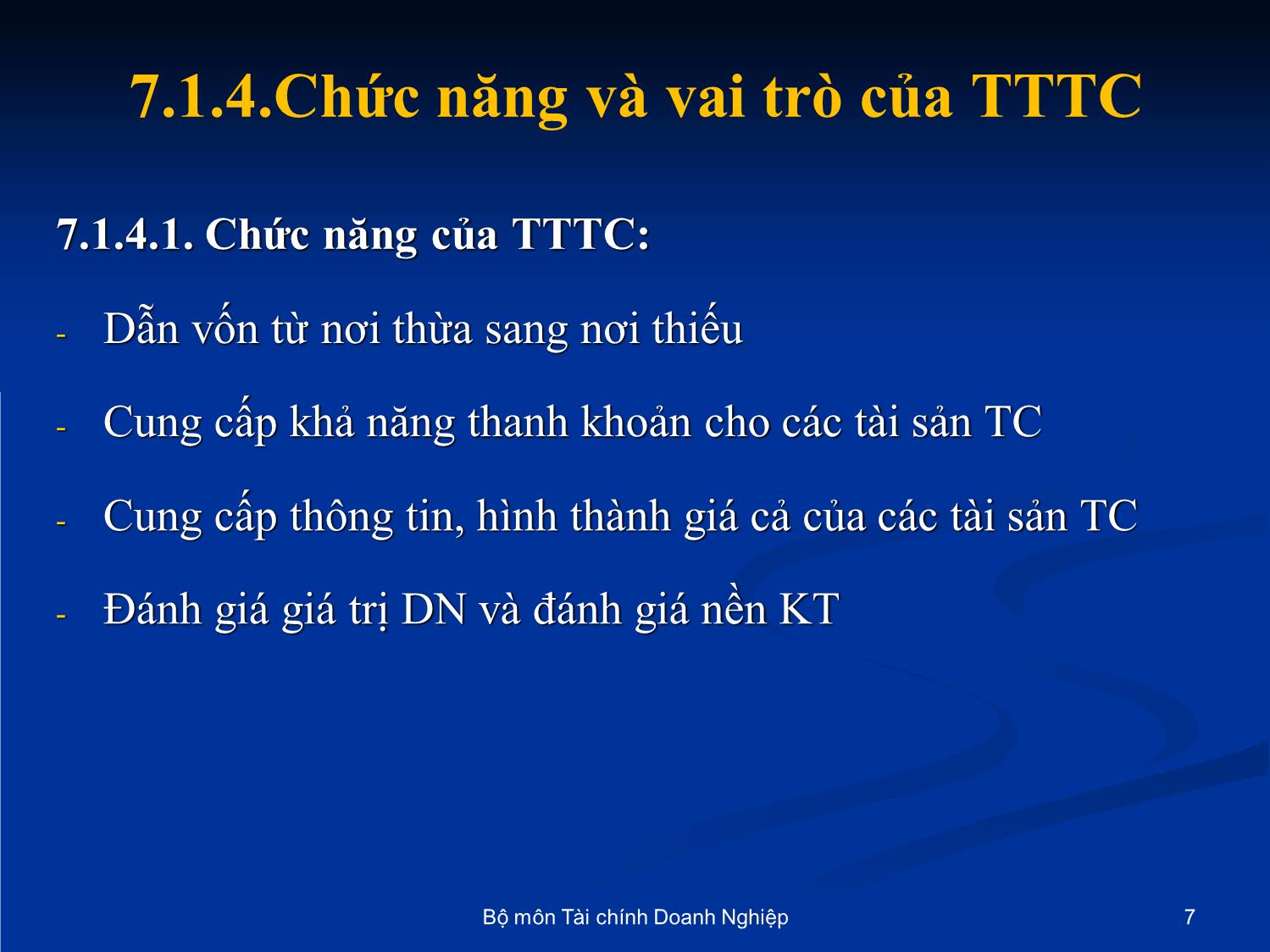 Bài giảng Nhập môn tài chính tiền tệ - Chương 7: Thị trường tài chính trang 7