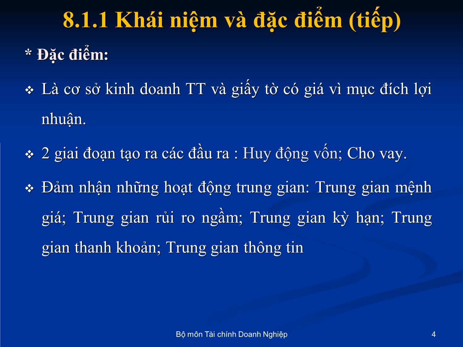 Bài giảng Nhập môn tài chính tiền tệ - Chương 8: Các tổ chức tài chính trung gian trang 4