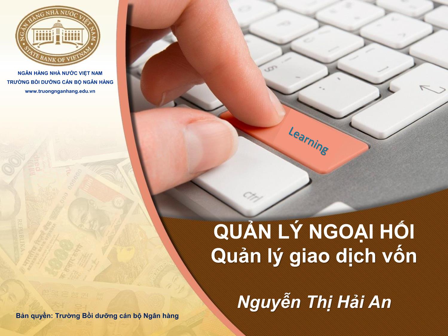 Bài giảng Quản lý ngoại hối - Quản lý giao dịch vốn trang 1