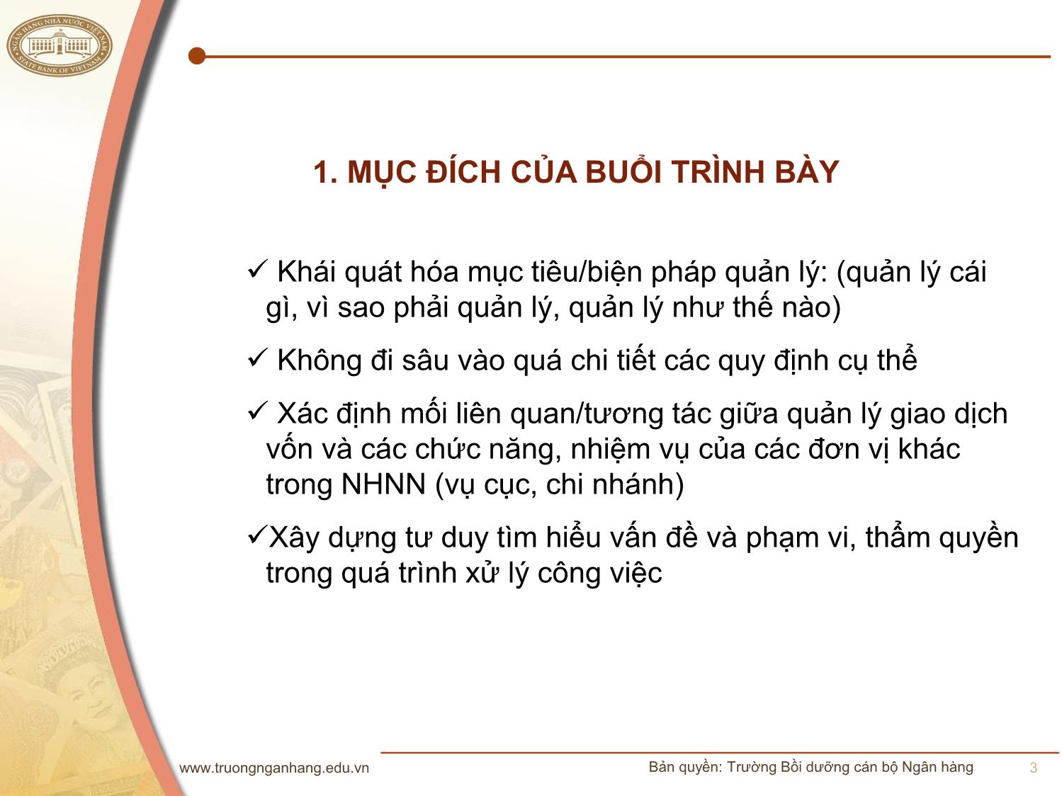 Bài giảng Quản lý ngoại hối - Quản lý giao dịch vốn trang 3