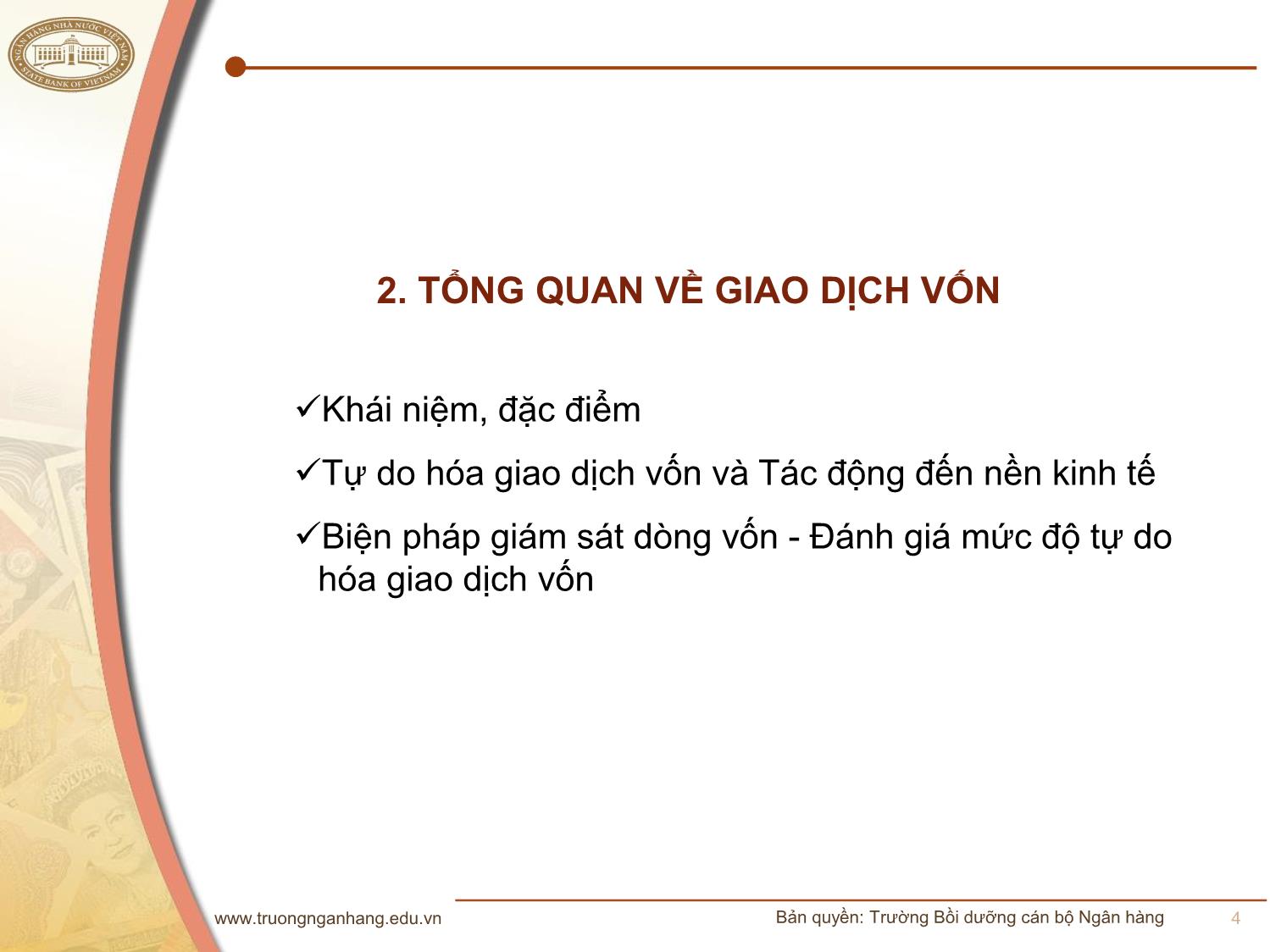 Bài giảng Quản lý ngoại hối - Quản lý giao dịch vốn trang 4