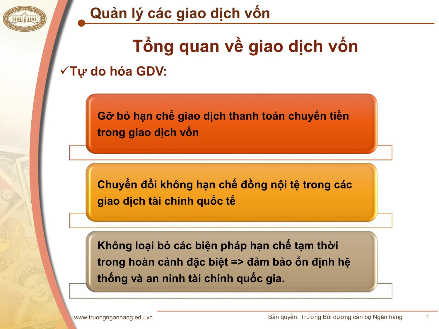 Bài giảng Quản lý ngoại hối - Quản lý giao dịch vốn trang 7