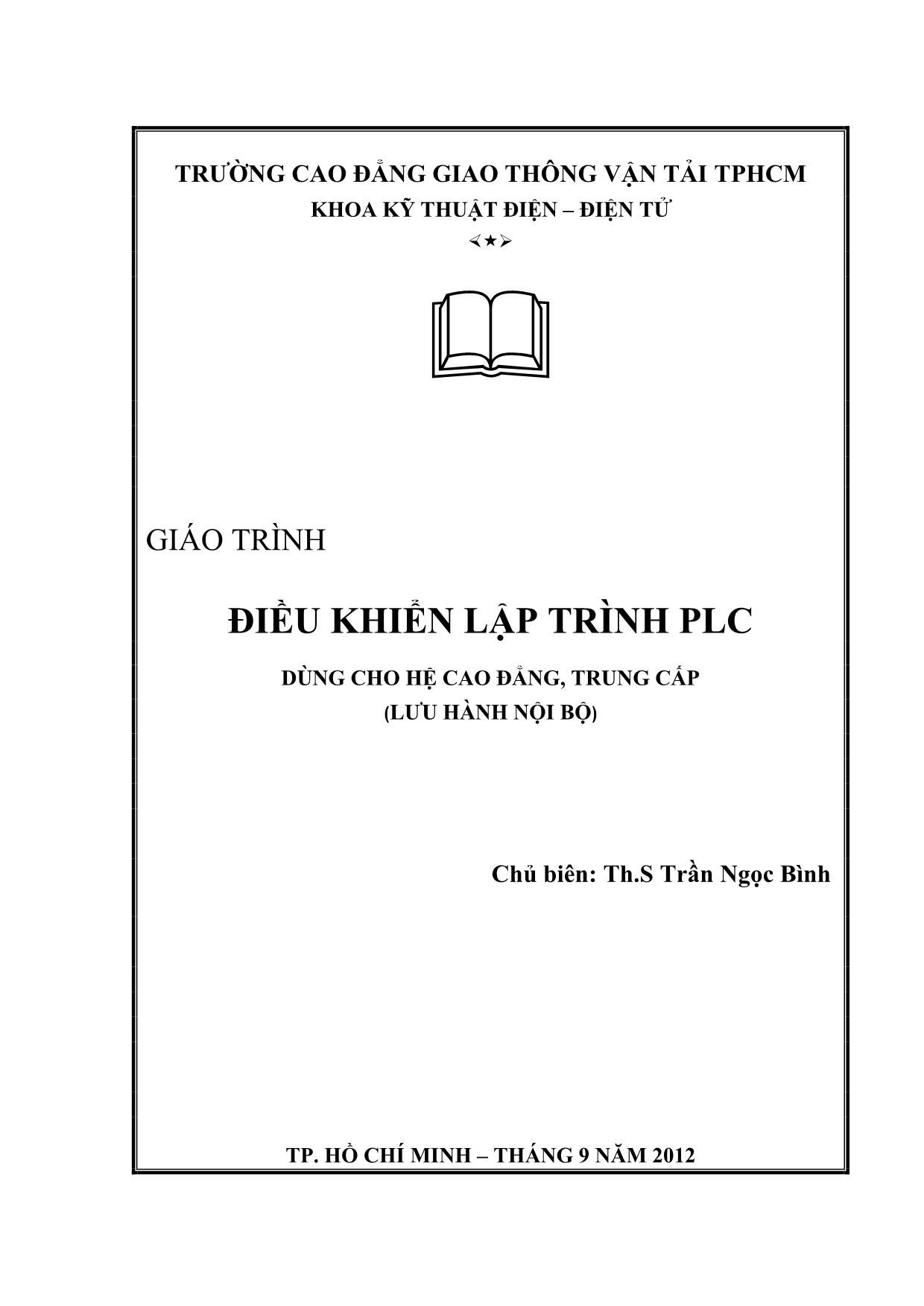 Giáo trình Điều khiển lập trình PLC (Phần 1) trang 1