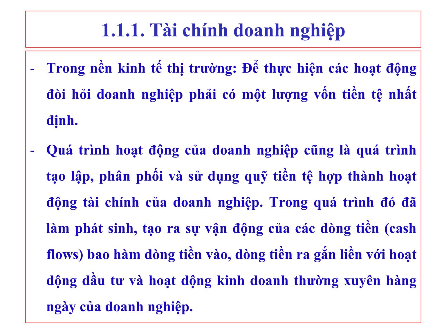 Bài giảng Tài chính doanh nghiệp - Chương 1: Tài chính doanh nghiệp và quản trị tài chính doanh nghiệp trang 5