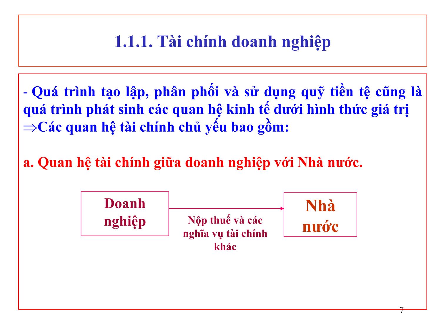 Bài giảng Tài chính doanh nghiệp - Chương 1: Tài chính doanh nghiệp và quản trị tài chính doanh nghiệp trang 7