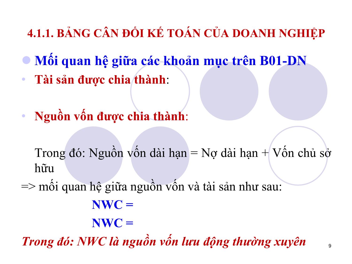 Bài giảng Tài chính doanh nghiệp - Chương 4: Báo cáo tài chính các hệ số tài chính của doanh nghiệp trang 9