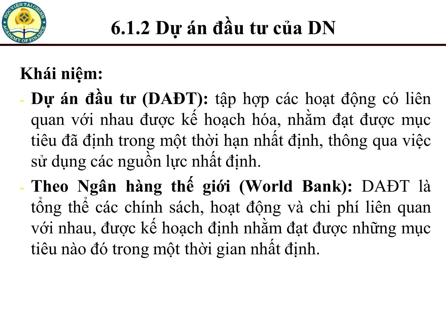 Bài giảng Tài chính doanh nghiệp - Chương 6: Quyết định đầu tư và dòng tiền của dự án đầu tư trang 10