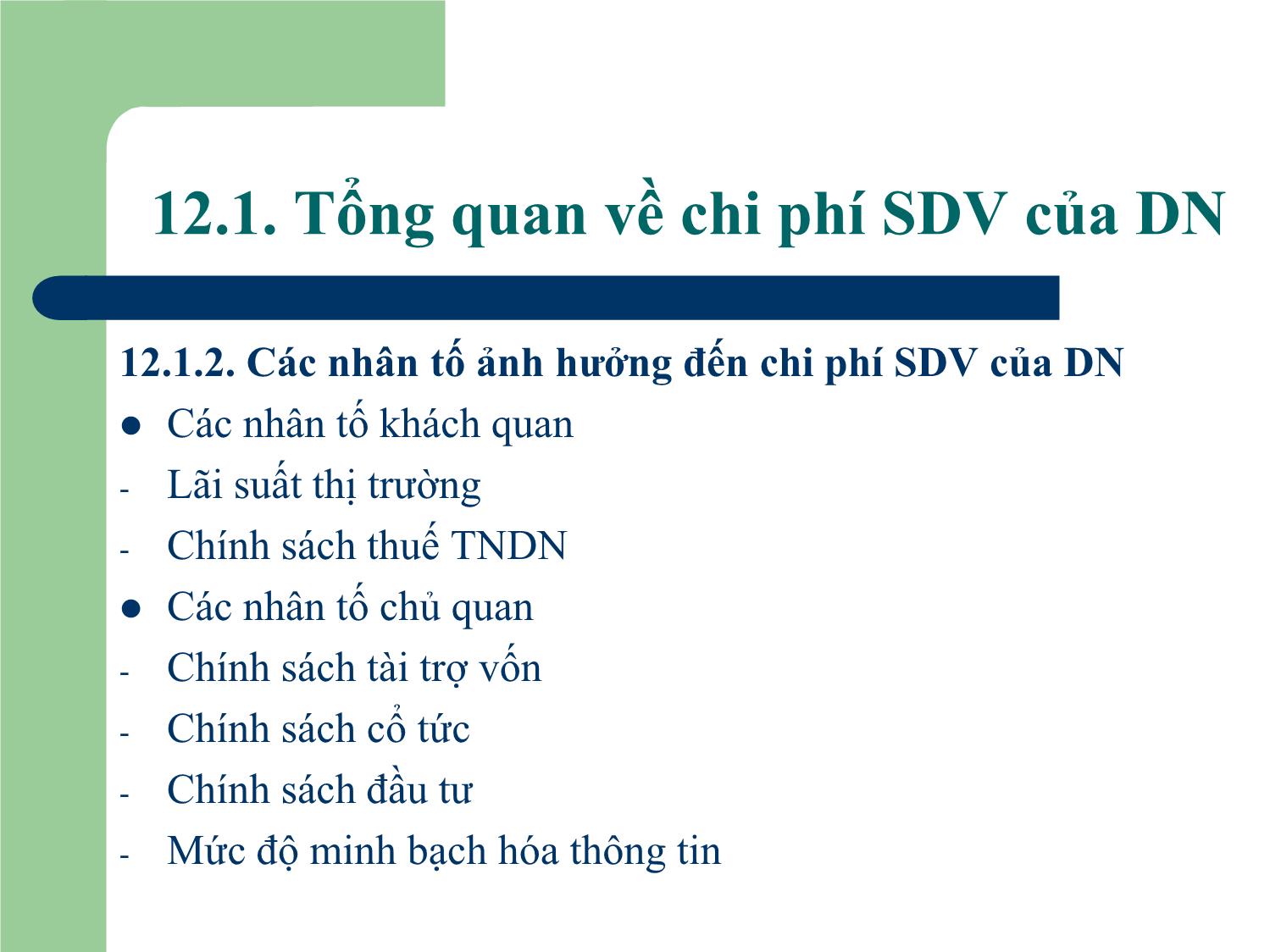 Bài giảng Tài chính doanh nghiệp - Chương 12: Chi phí sử dụng vốn của doanh nghiệp trang 5