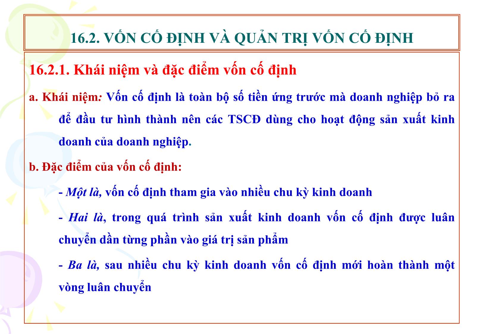 Bài giảng Tài chính doanh nghiệp - Chương 16: Quản trị vốn kinh doanh của doanh nghiệp trang 5