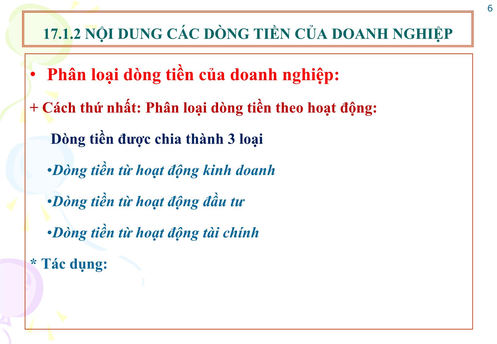 Bài giảng Tài chính doanh nghiệp - Chương 17: Quản trị dòng tiền của doanh nghiệp trang 6