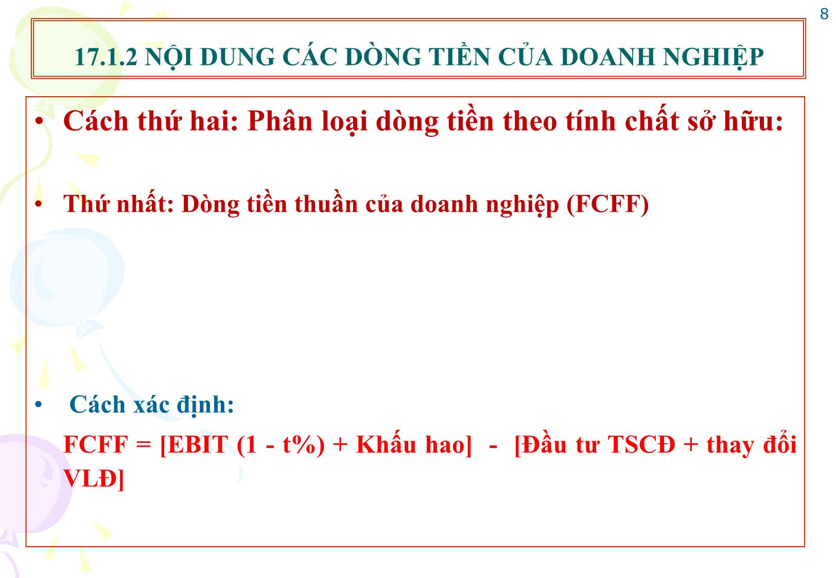 Bài giảng Tài chính doanh nghiệp - Chương 17: Quản trị dòng tiền của doanh nghiệp trang 8