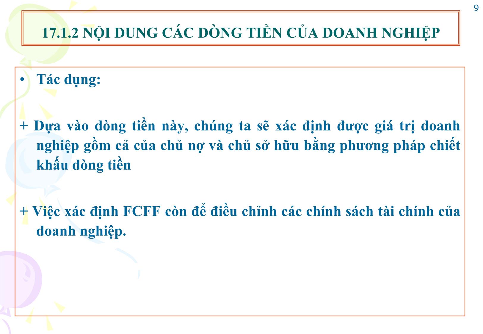 Bài giảng Tài chính doanh nghiệp - Chương 17: Quản trị dòng tiền của doanh nghiệp trang 9