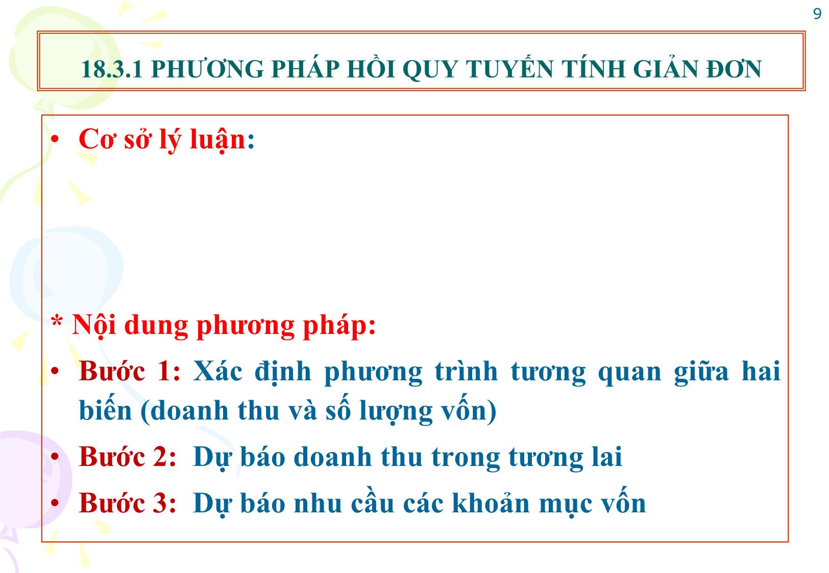 Bài giảng Tài chính doanh nghiệp - Chương 18: Kế hoạch tài chính doanh nghiệp trang 9