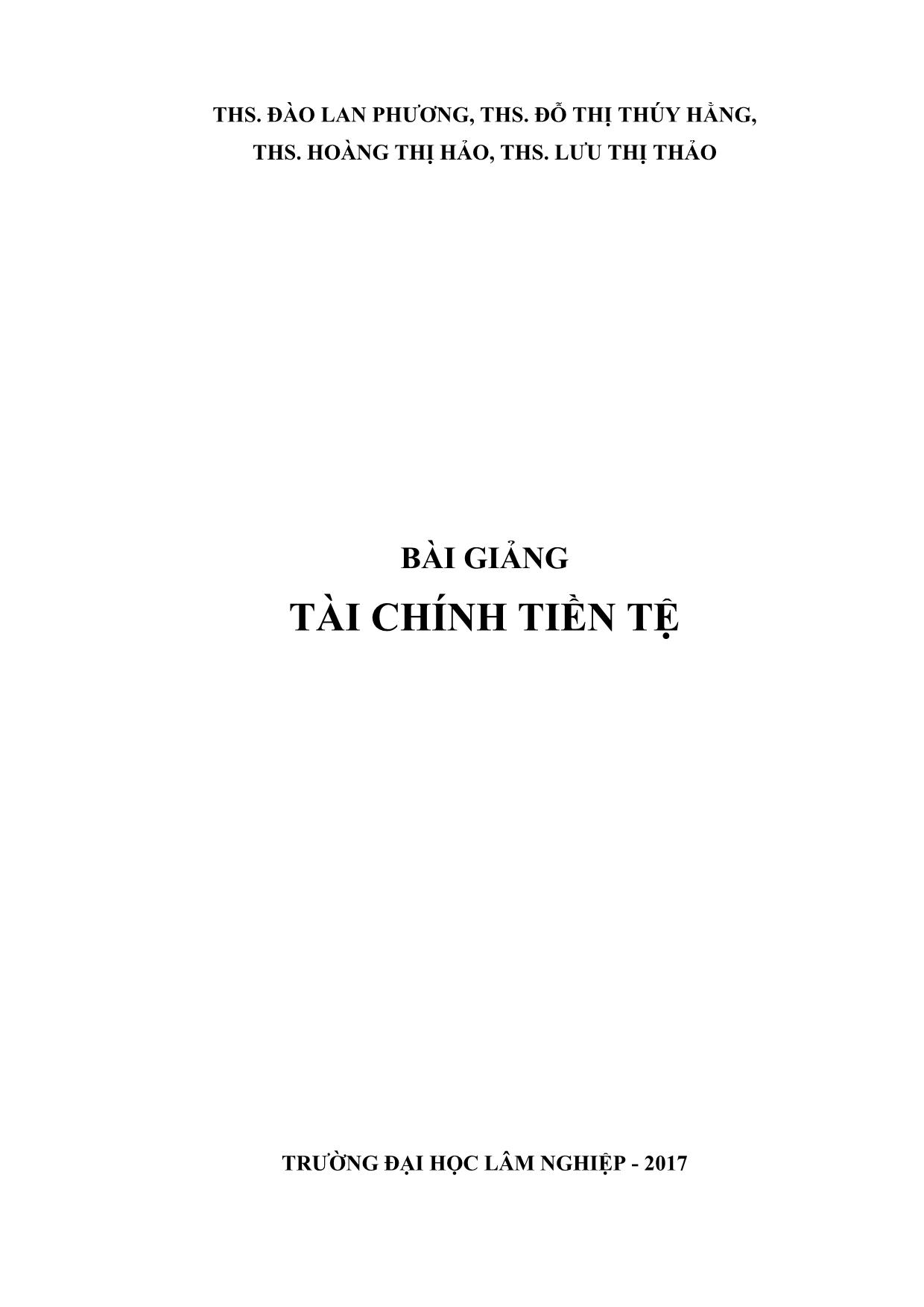 Giáo trình Tài chính tiền tệ trang 2