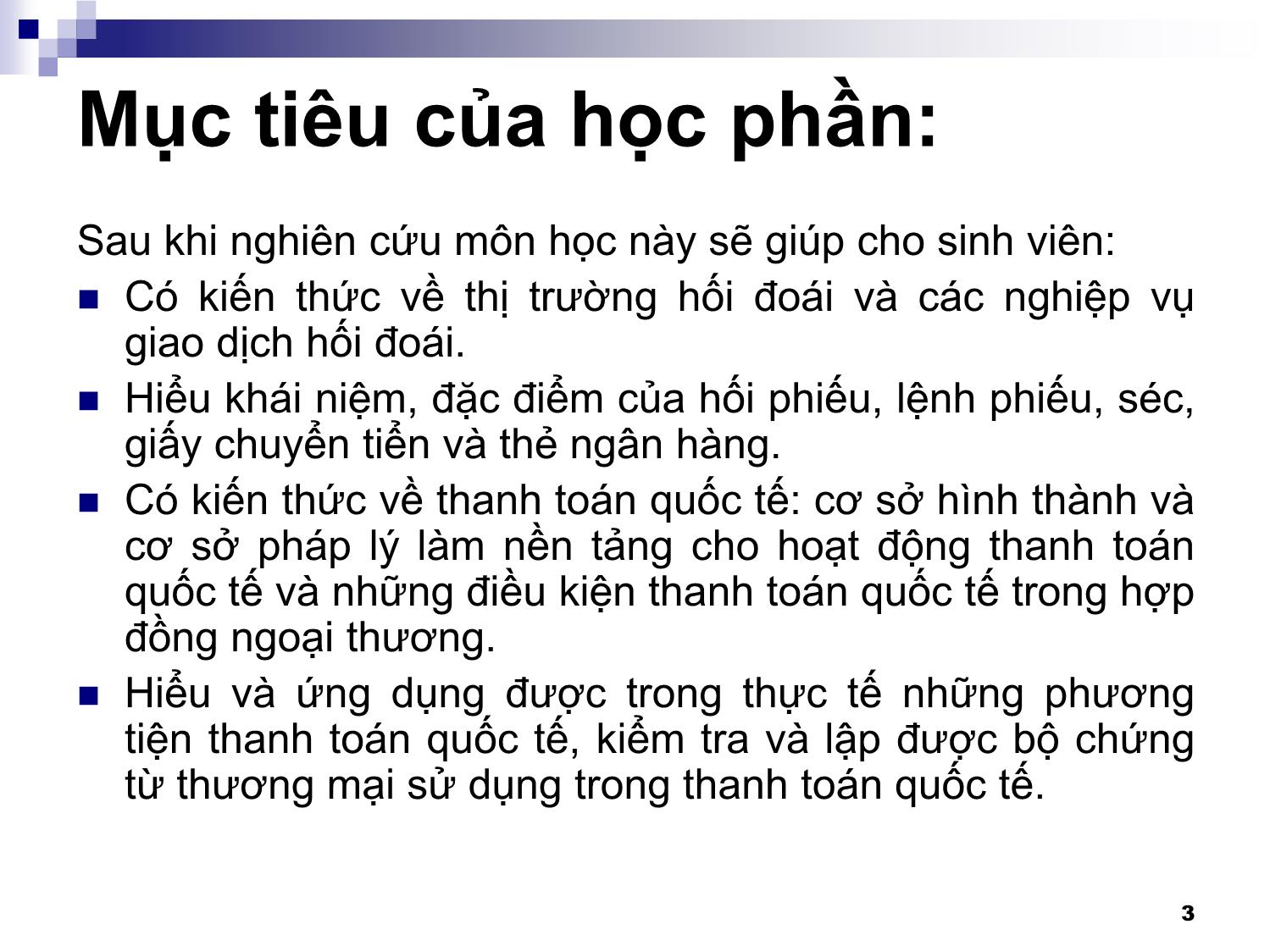 Bài giảng Thanh toán quốc tế - Chương 1: Tỷ giá hối đoái trang 3