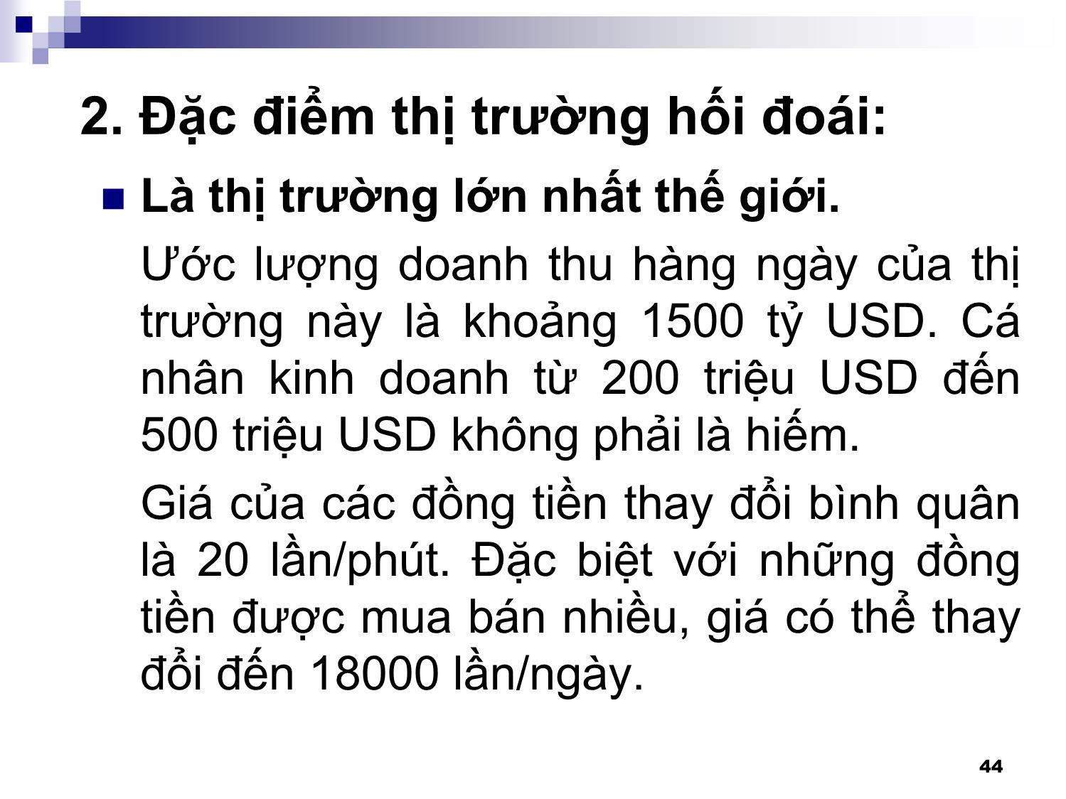 Bài giảng Thanh toán quốc tế - Chương 2: Thị trường hối đoái trang 4