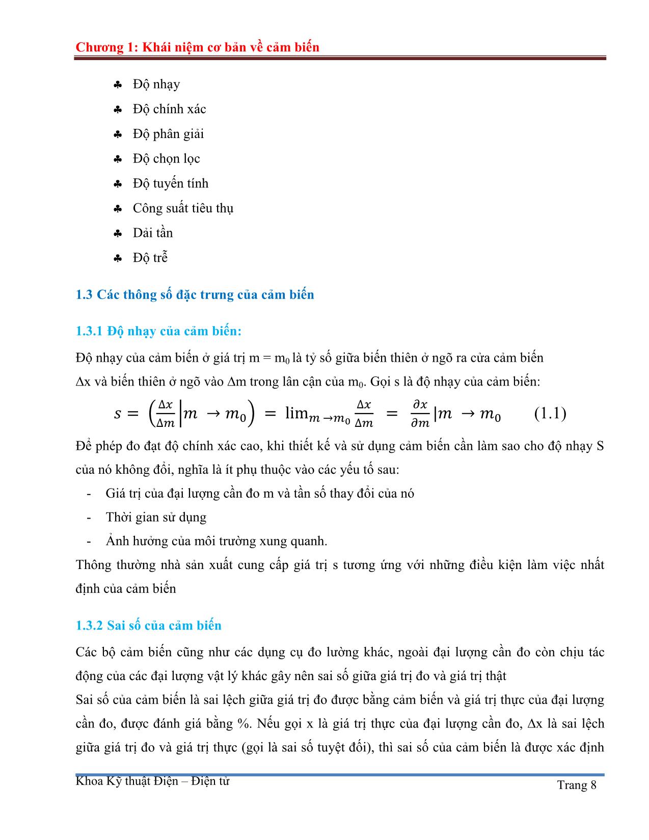 Giáo trình Đo lường cảm biến (Phần 1) trang 8