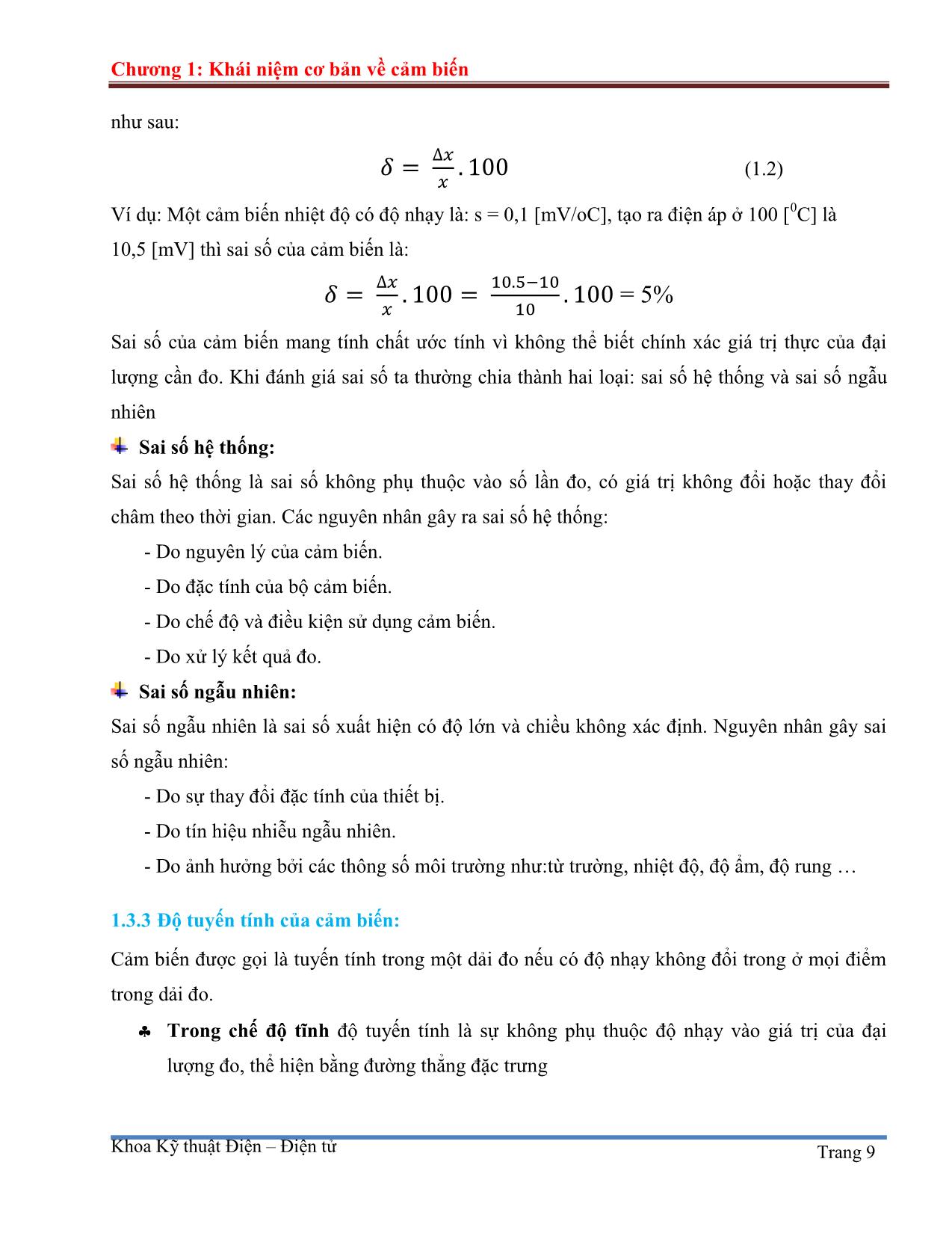 Giáo trình Đo lường cảm biến (Phần 1) trang 9