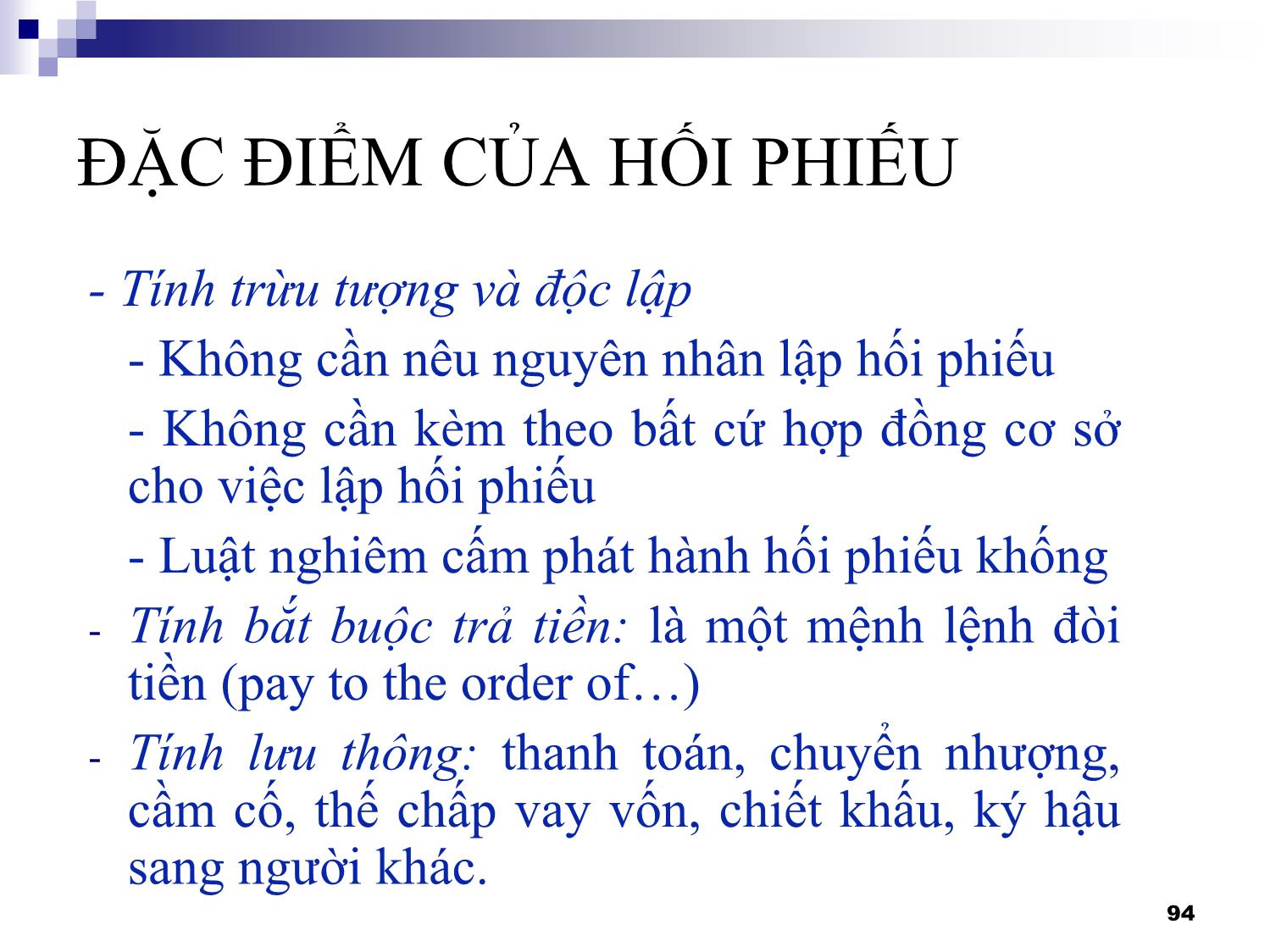 Bài giảng Thanh toán quốc tế - Chương 3: Các phương tiện thanh toán quốc tế trang 6