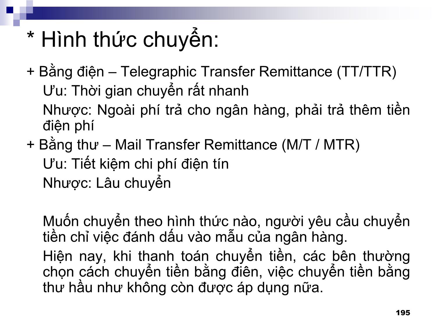 Bài giảng Thanh toán quốc tế - Chương 4: Các phương thức thanh toán quốc tế trang 8