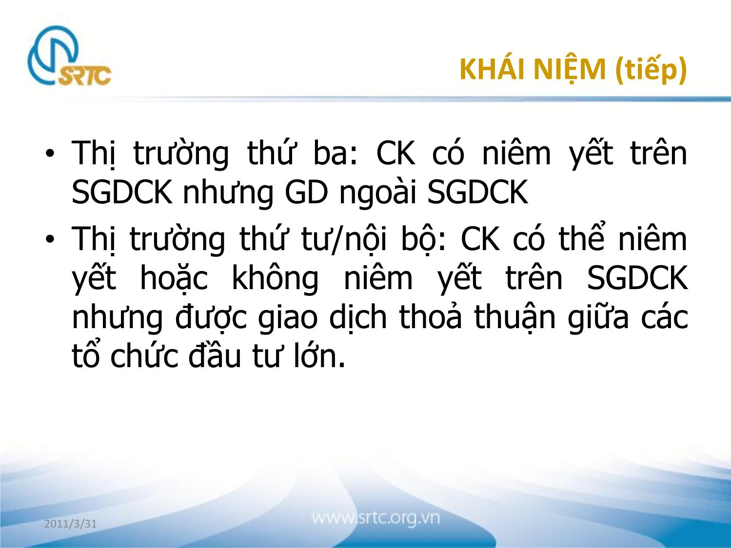 Bài giảng Thị trường chứng khoán phi tập trung trang 6