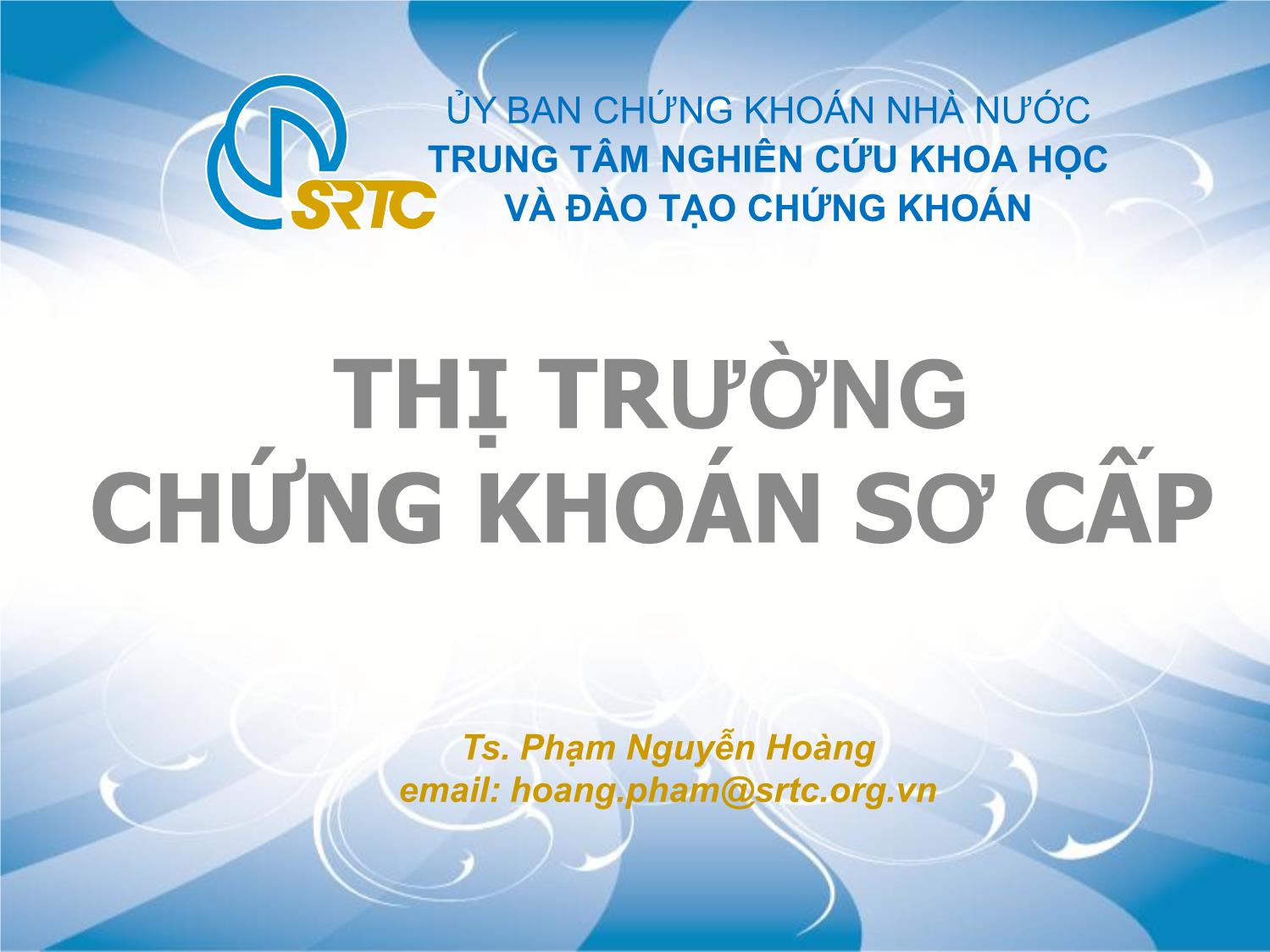 Bài giảng Thị trường chứng khoán sơ cấp trang 1