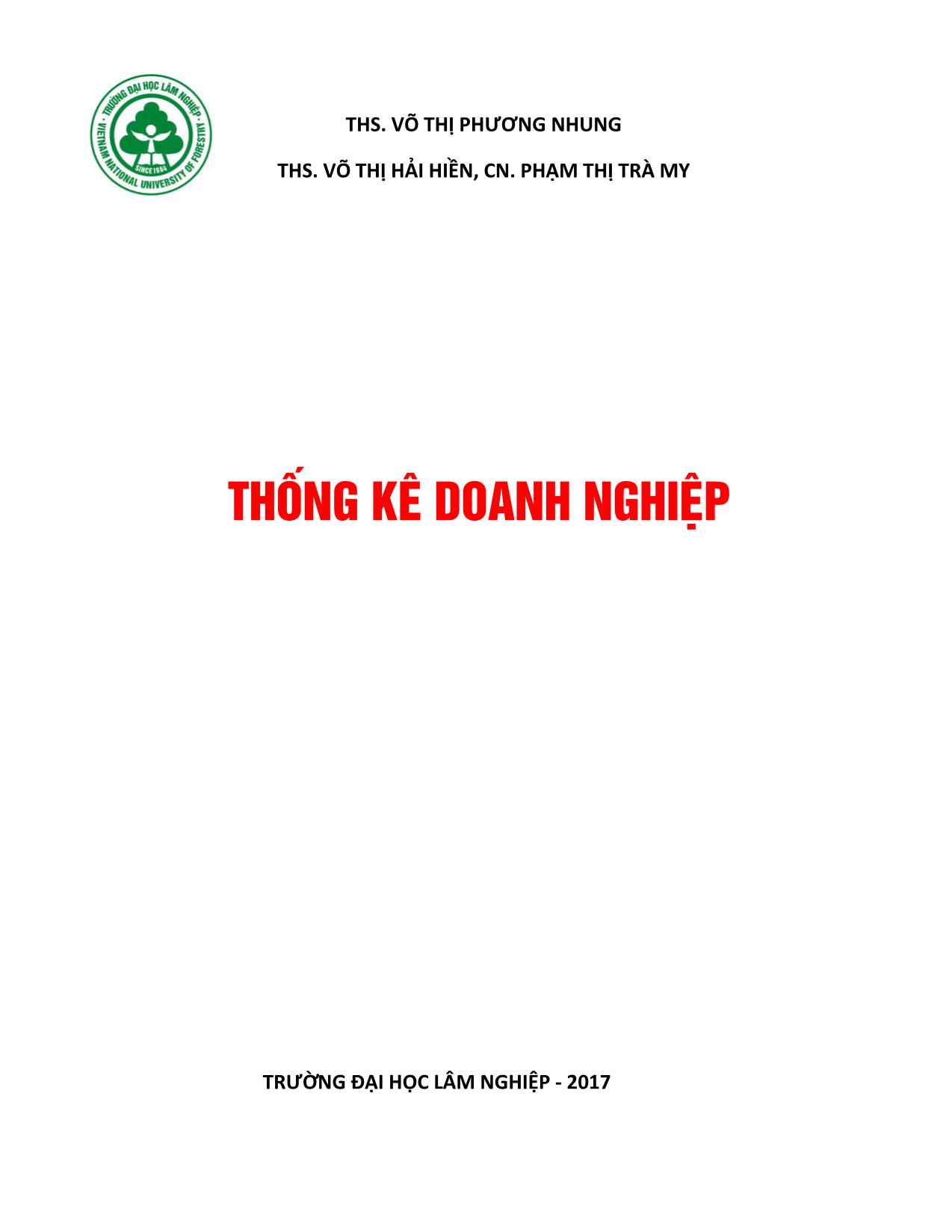 Giáo trình Thống kê doanh nghiệp trang 1