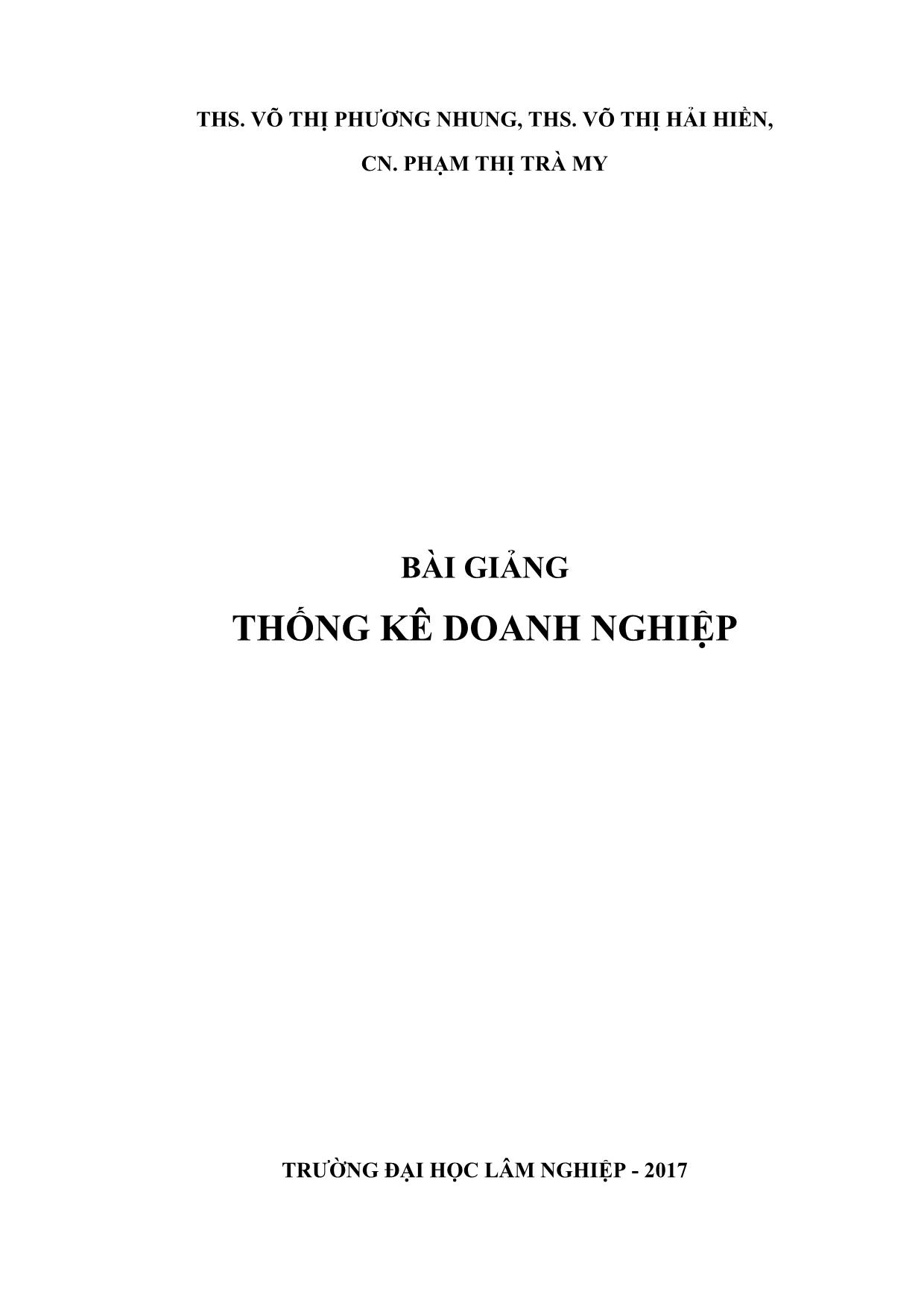 Giáo trình Thống kê doanh nghiệp trang 2