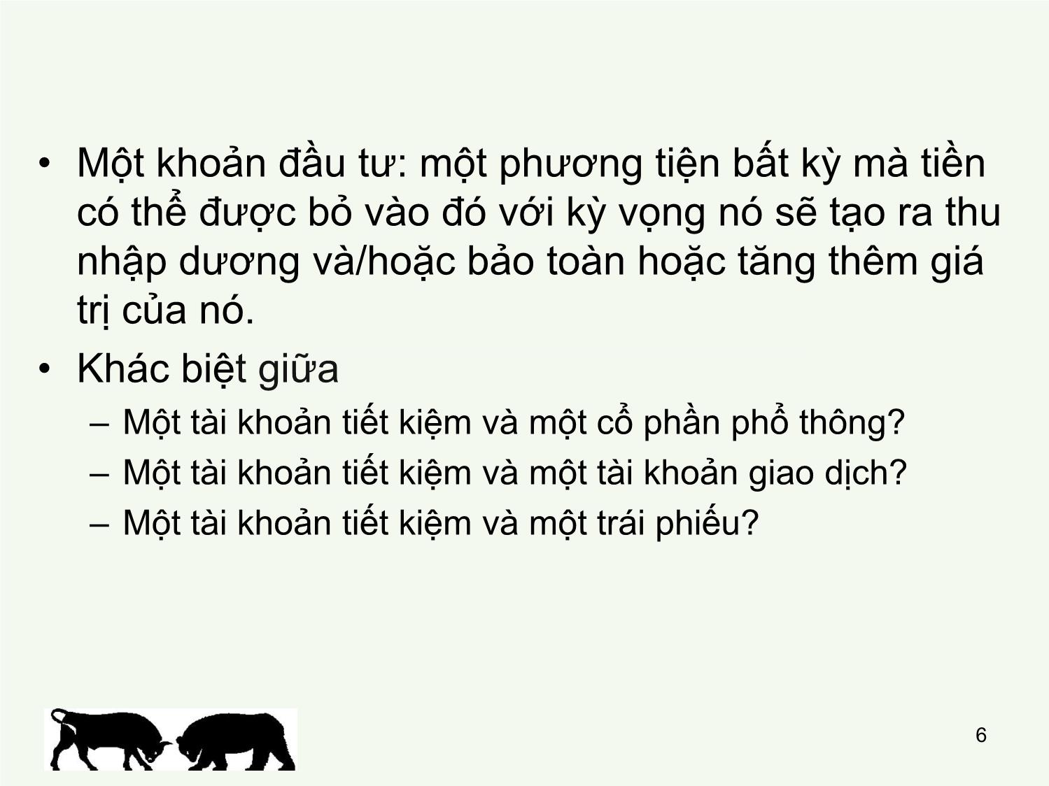 Bài giảng Đầu tư tài chính - Chương 1: Môi trường đầu tư - Trần Thị Thái Hà trang 6