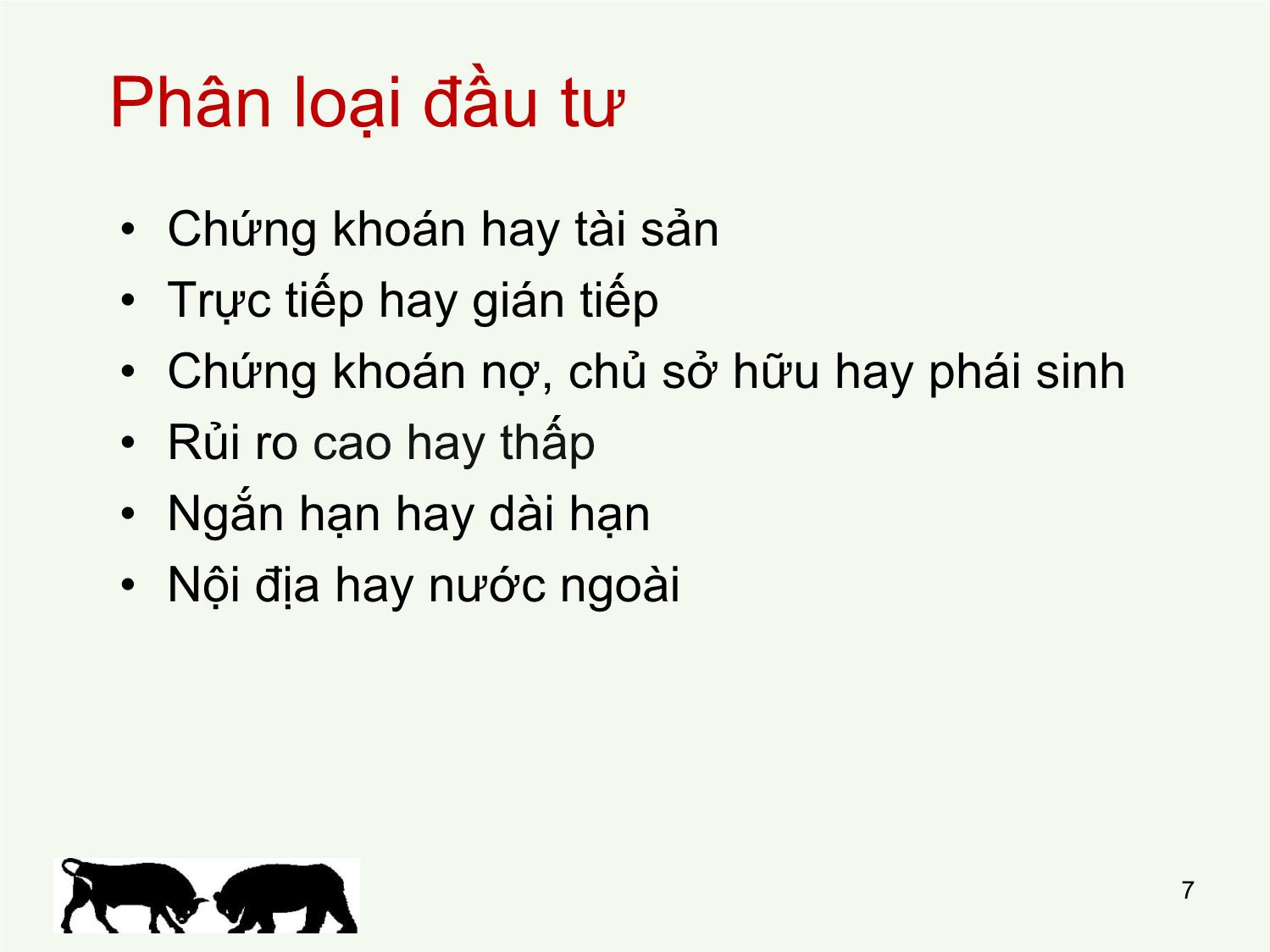 Bài giảng Đầu tư tài chính - Chương 1: Môi trường đầu tư - Trần Thị Thái Hà trang 7