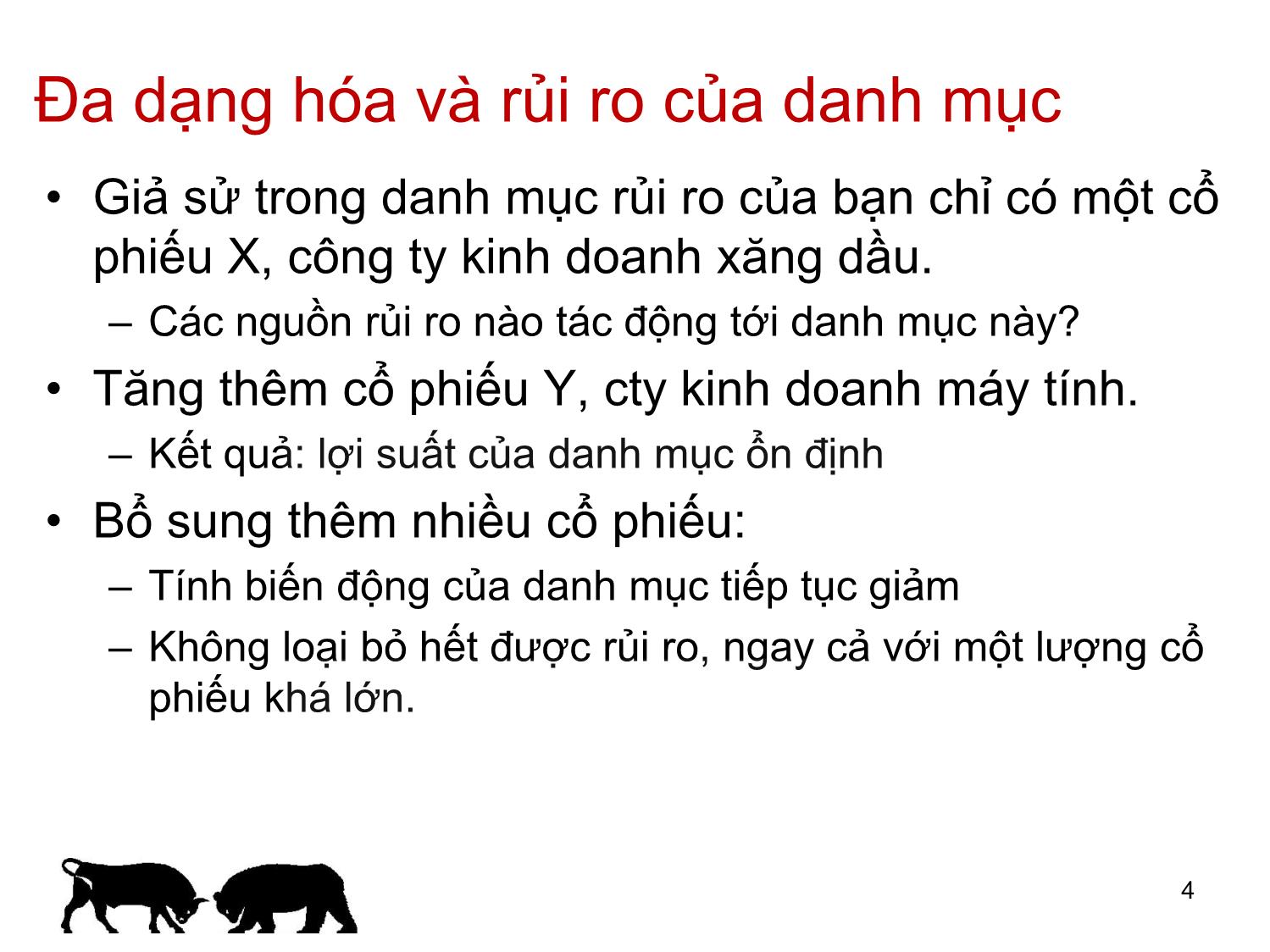 Bài giảng Đầu tư tài chính - Chương 4: Đa dạng hóa hiệu quả - Trần Thị Thái Hà trang 4