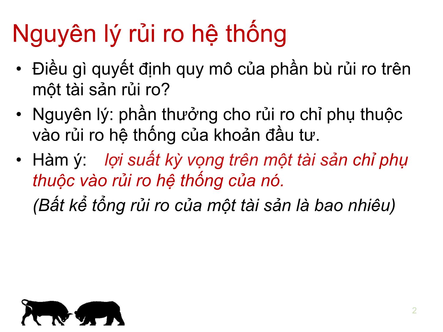 Bài giảng Đầu tư tài chính - Chương 5: Mô hình định giá tài sản vốn - Trần Thị Thái Hà trang 2