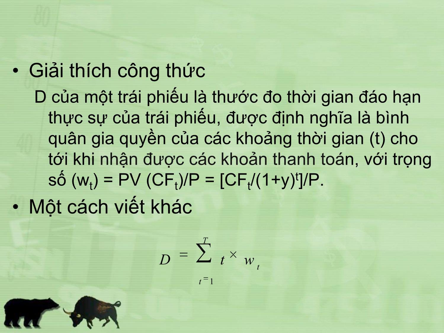 Bài giảng Đầu tư tài chính - Chương 8: Độ nhạy cảm của giá trái phiếu với lãi suất - Trần Thị Thái Hà trang 8