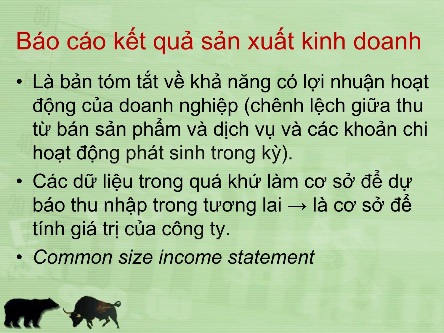 Bài giảng Đầu tư tài chính - Chương 11: Phân tích báo cáo tài chính - Trần Thị Thái Hà trang 3