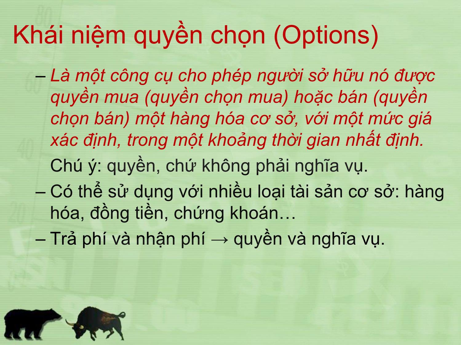 Bài giảng Đầu tư tài chính - Chương 12: Quyền chọn cổ phiếu - Trần Thị Thái Hà trang 2