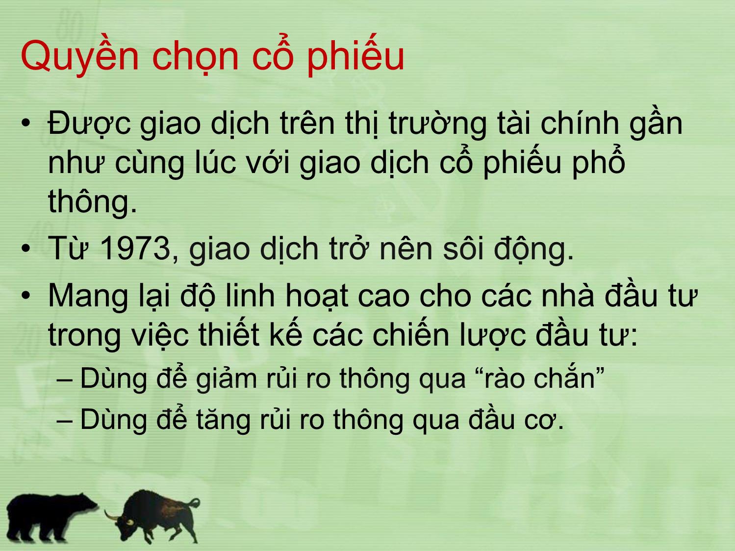 Bài giảng Đầu tư tài chính - Chương 12: Quyền chọn cổ phiếu - Trần Thị Thái Hà trang 3