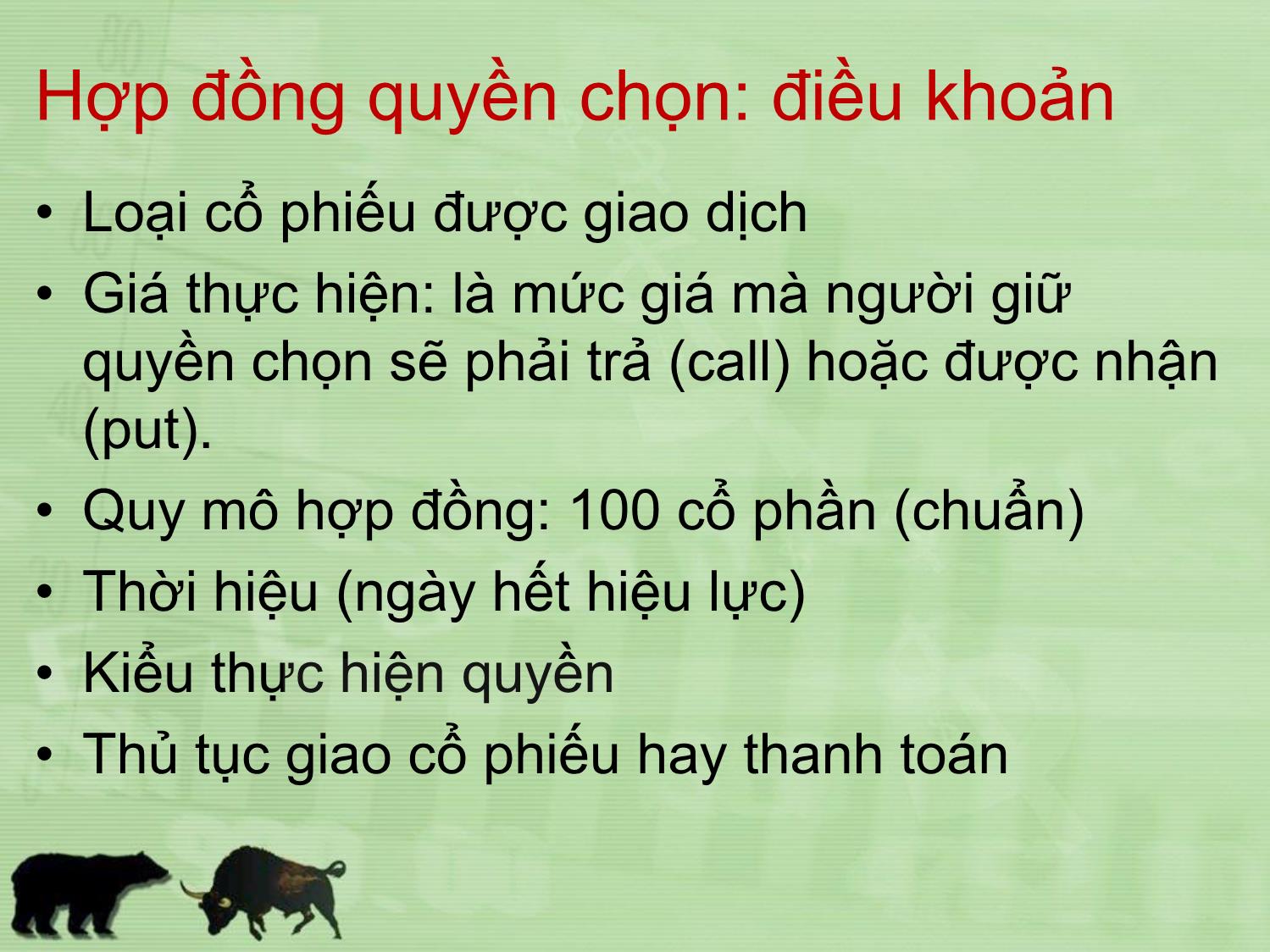 Bài giảng Đầu tư tài chính - Chương 12: Quyền chọn cổ phiếu - Trần Thị Thái Hà trang 4