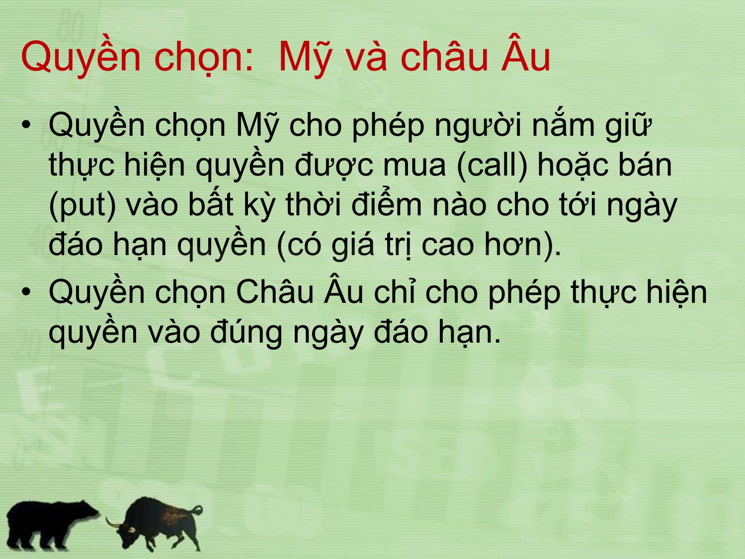 Bài giảng Đầu tư tài chính - Chương 12: Quyền chọn cổ phiếu - Trần Thị Thái Hà trang 5