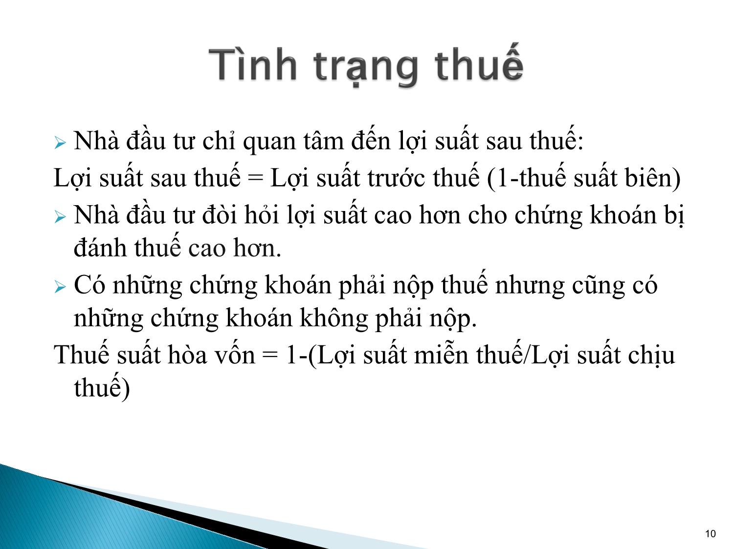 Bài giảng Định chế tài chính - Chương 3: Cấu trúc của lãi suất trang 10