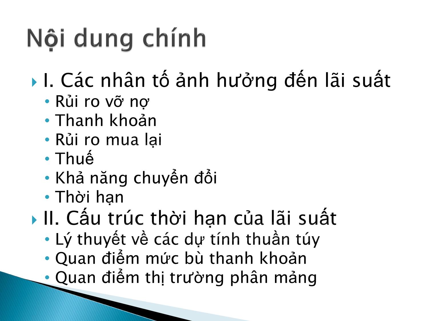 Bài giảng Định chế tài chính - Chương 3: Cấu trúc của lãi suất trang 2