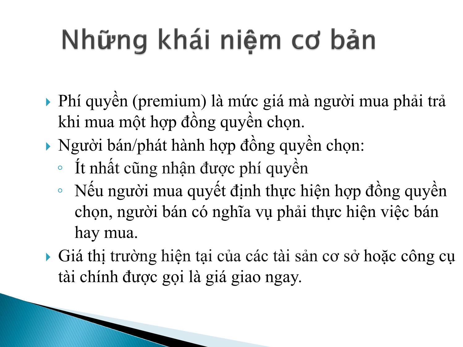 Bài giảng Định chế tài chính - Chương 10: Thị trường quyền chọn trang 6